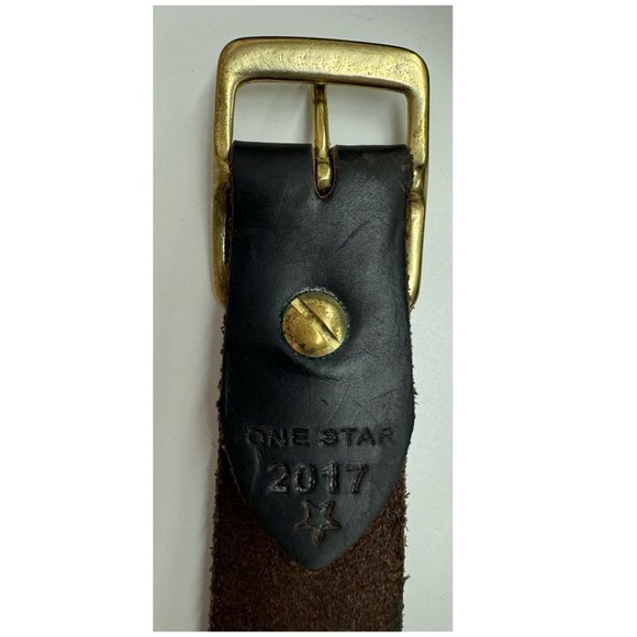 One Star Leather Goods Handmade Brown Leather Belt - Picture 2 of 6